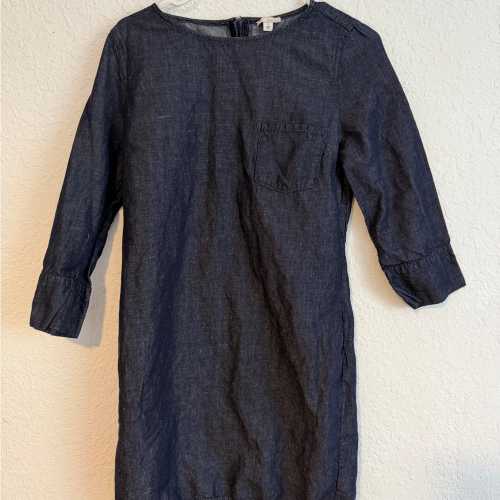 GAP Navy Long Sleeve Denim Dress
